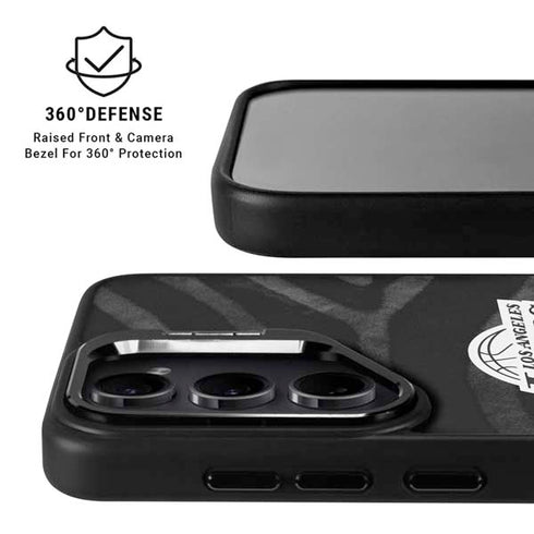 NBA Los Angeles Lakers Black Animal Print Galaxy S25 Kickstand Case